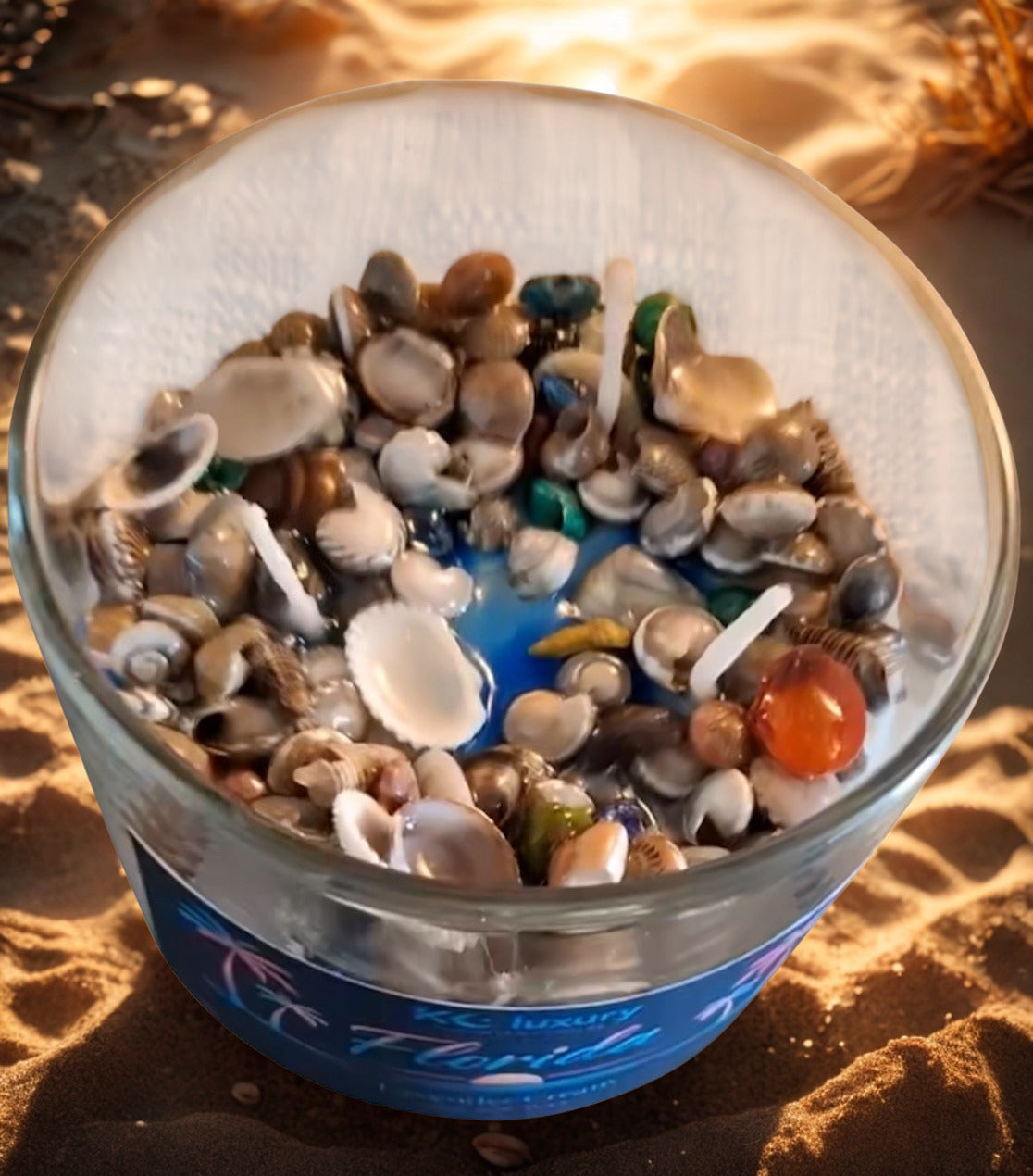 Florida Coastal Shell Candle | Custom Scent Luxury Soy Candle | Florida Inspired Candle | 7oz & 12oz