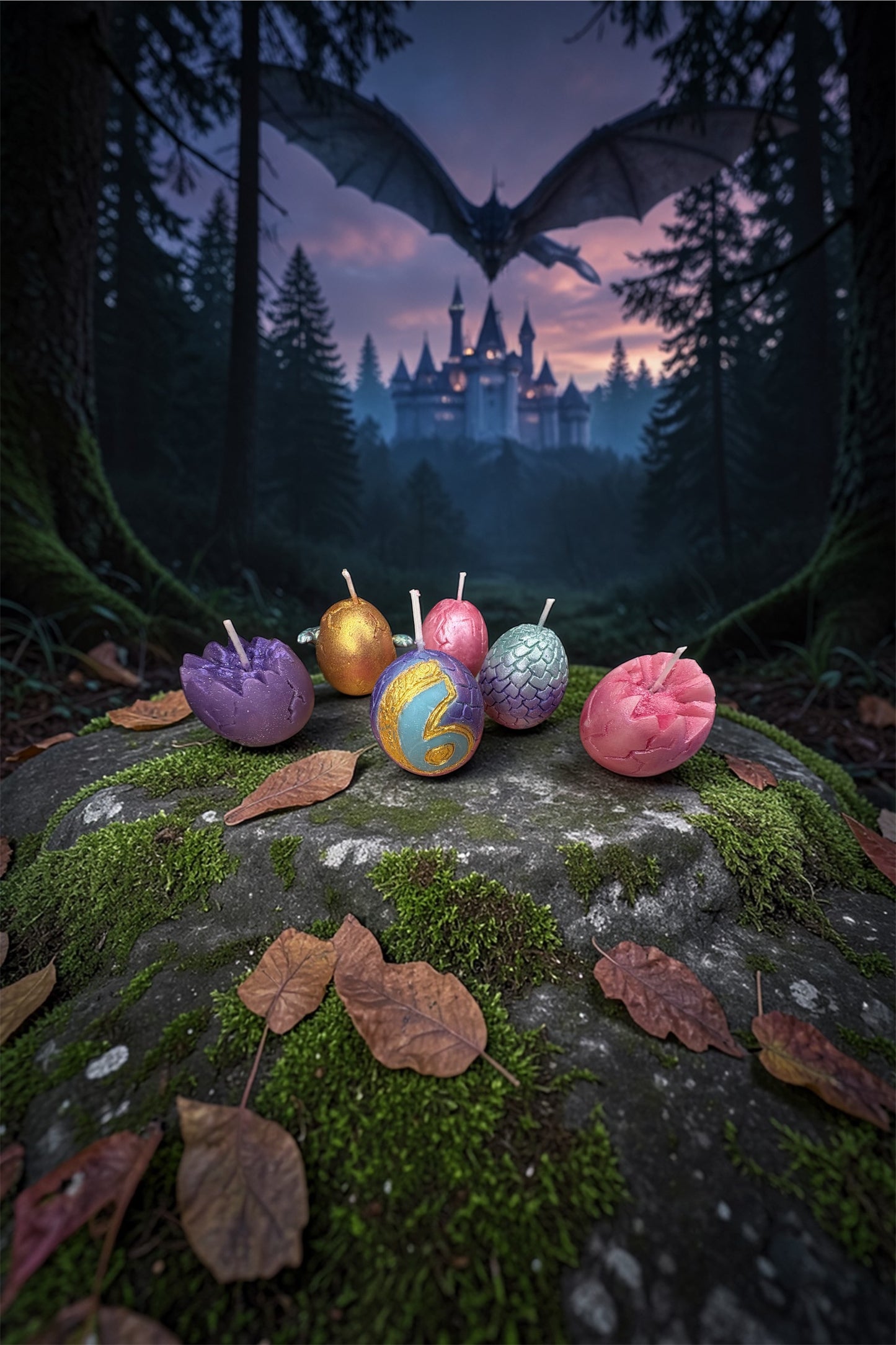🐉 Magic Hatch Dragon Egg Candle Set – 6-Pack ✨