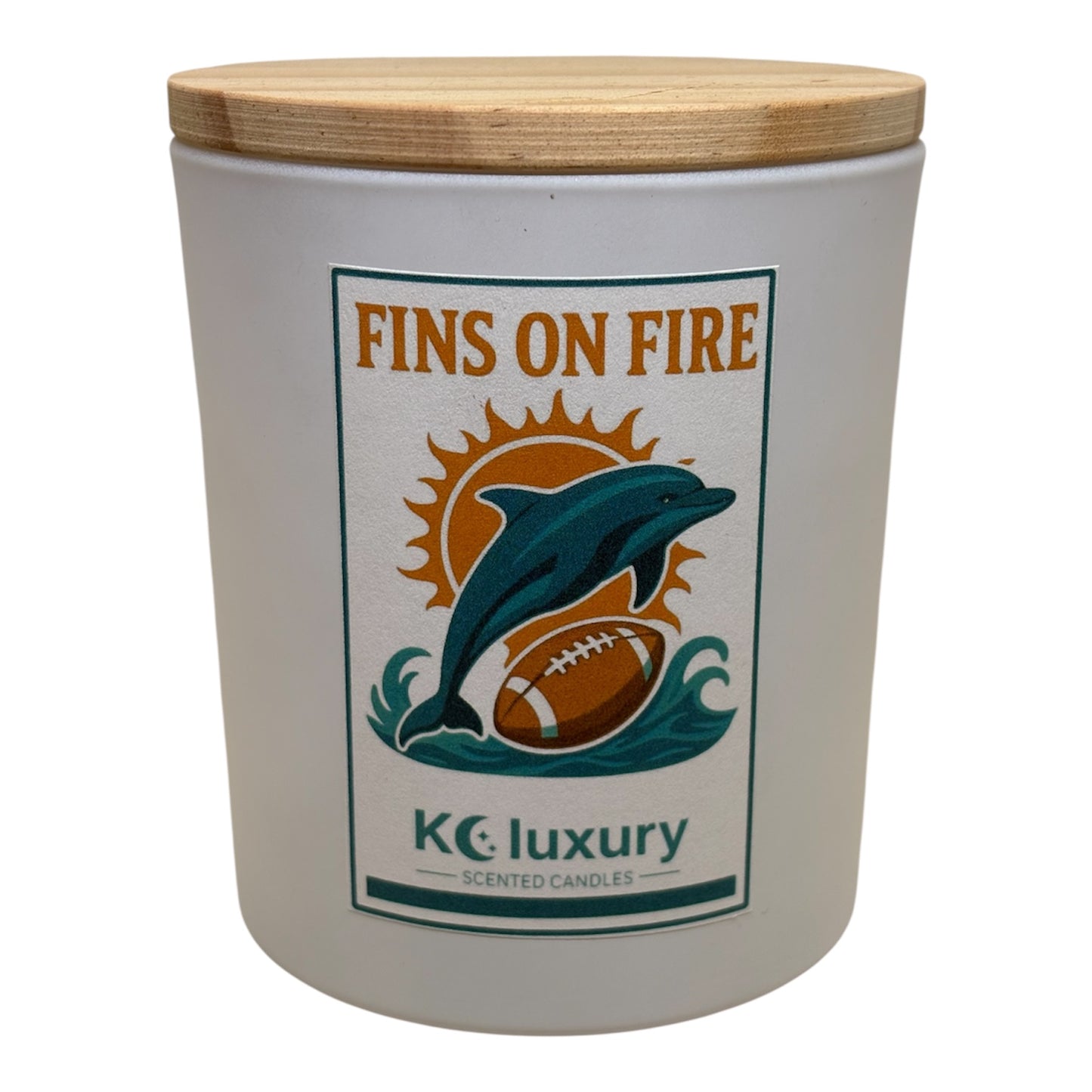 Fins On Fire Candle – Game Day Football Scented Candle | KC Luxury Candles