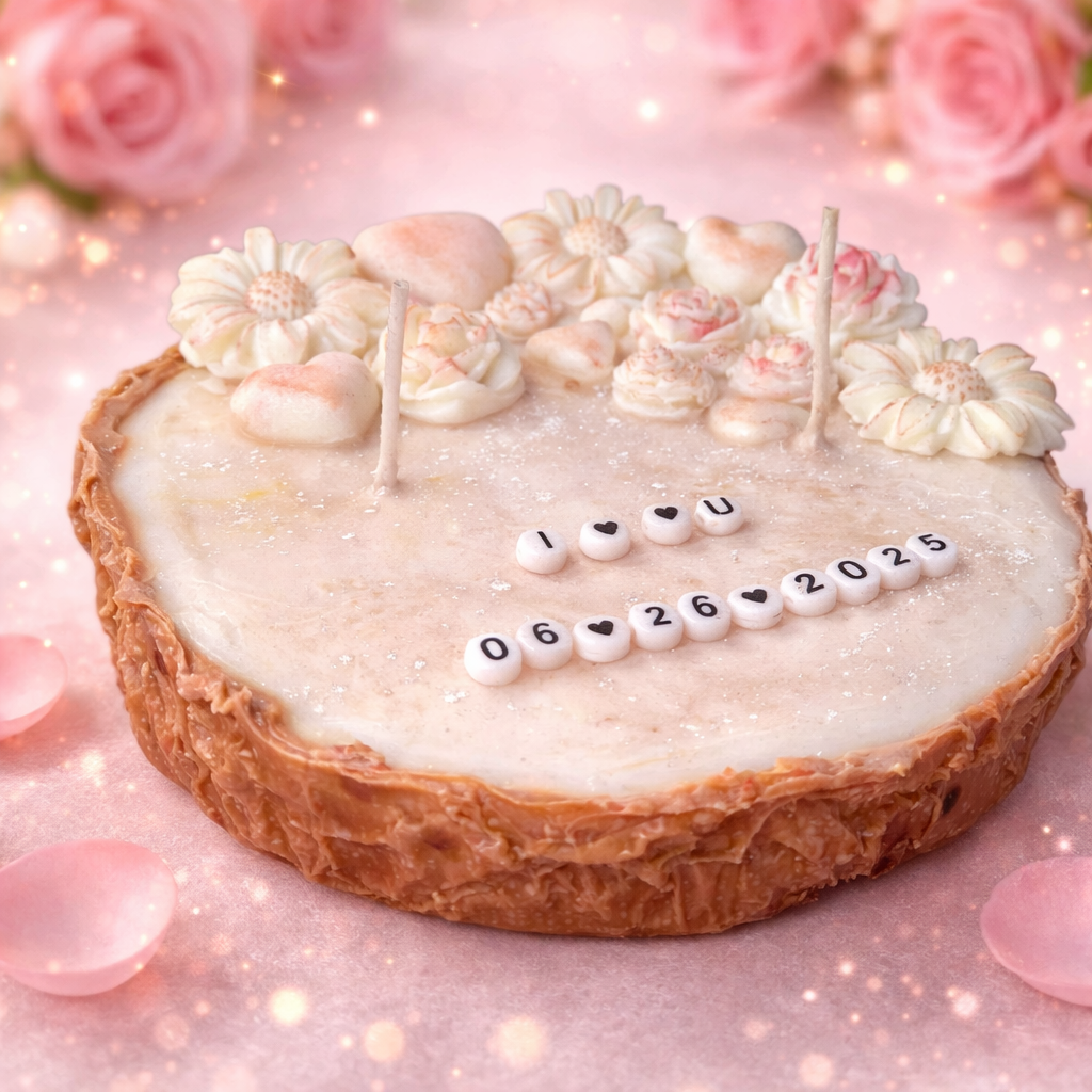 Rooted in Love – Wood-Inspired Valentine’s Day Candle | Custom Message Heart Candle (1-Wick or 2-Wick)