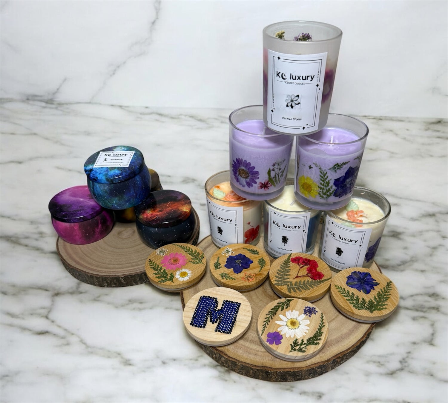 Custom handmade scented candles