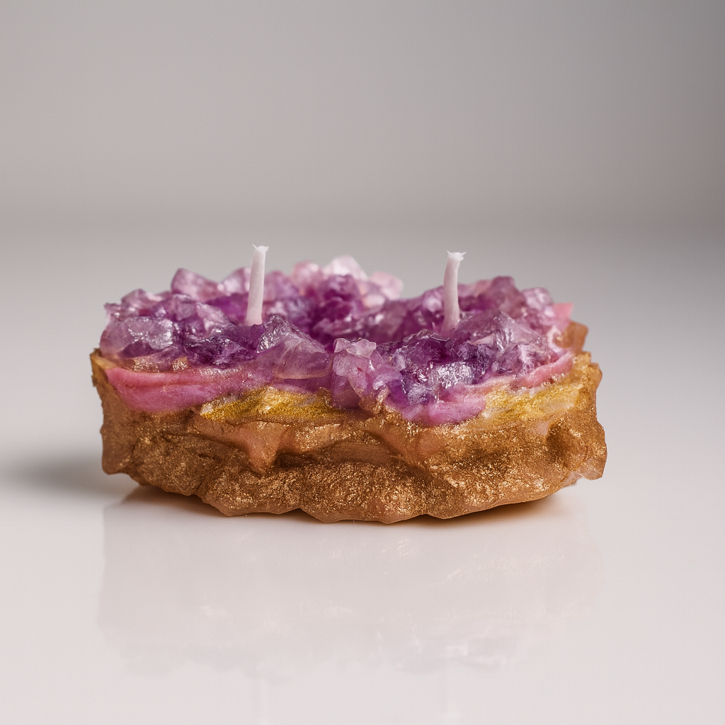 Chakra Crystal Wax Candle – Handmade Rock Crystal Inspired Candle in Multiple Colors