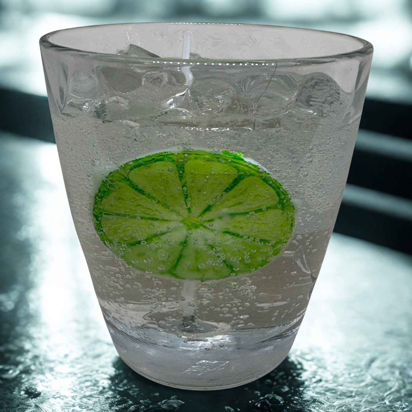 Gin & Tonic CandleJelly Wax Cocktail Candle – Lime & Juniper Scent – Luxury Hand-Poured Gel Candle – Unique Bar Inspired Gift