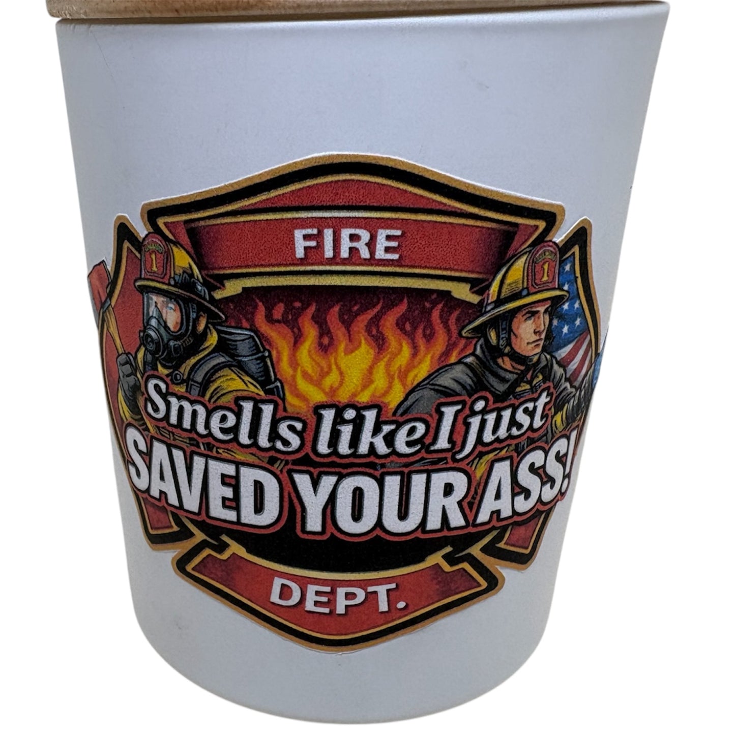 Funny Firefighter Candle – “Smells Like I Just Saved Your Ass” – Fire Dept Gift, First Responder Humor, Unique Gift for Firefighters