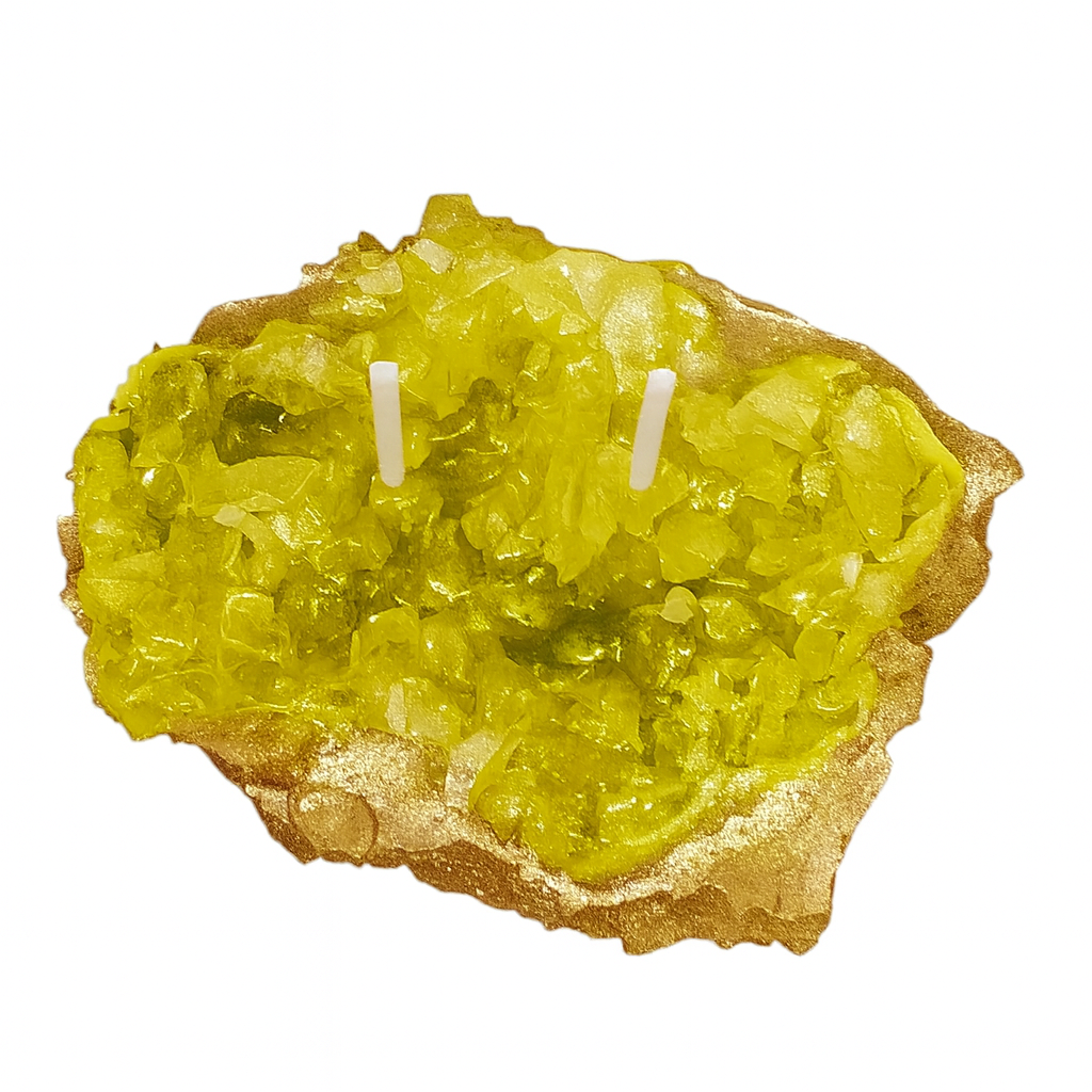 Chakra Crystal Wax Candle – Handmade Rock Crystal Inspired Candle in Multiple Colors