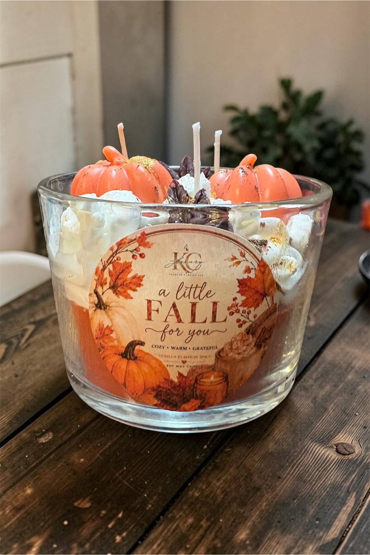 Pumpkin Spice Luxe Candle – Fall Soy Candle, Autumn Scented Candle, Cozy Pumpkin Spice Home Décor Gift