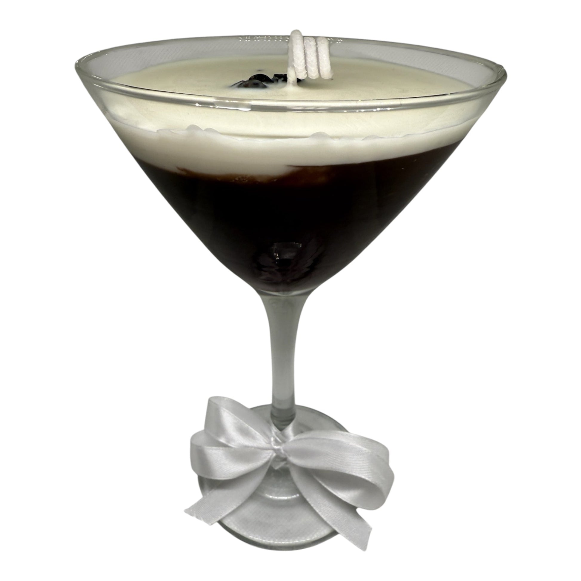 Coffee martini-inspired candle with chic presentation and bold aroma.