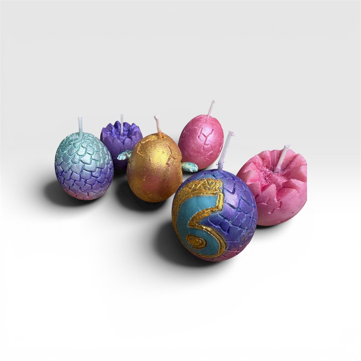 🐉 Magic Hatch Dragon Egg Candle Set – 6-Pack ✨