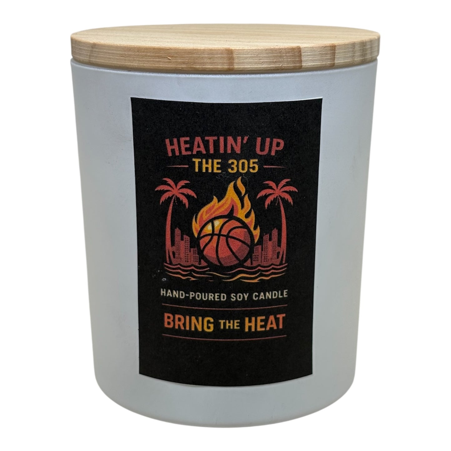 Heatin' Up The 305 Candle | Miami Inspired Luxury Soy Candle | Basketball Inspired Hand-Poured Candle