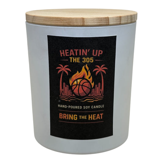 Heatin' Up The 305 Candle | Miami Inspired Luxury Soy Candle | Basketball Inspired Hand-Poured Candle