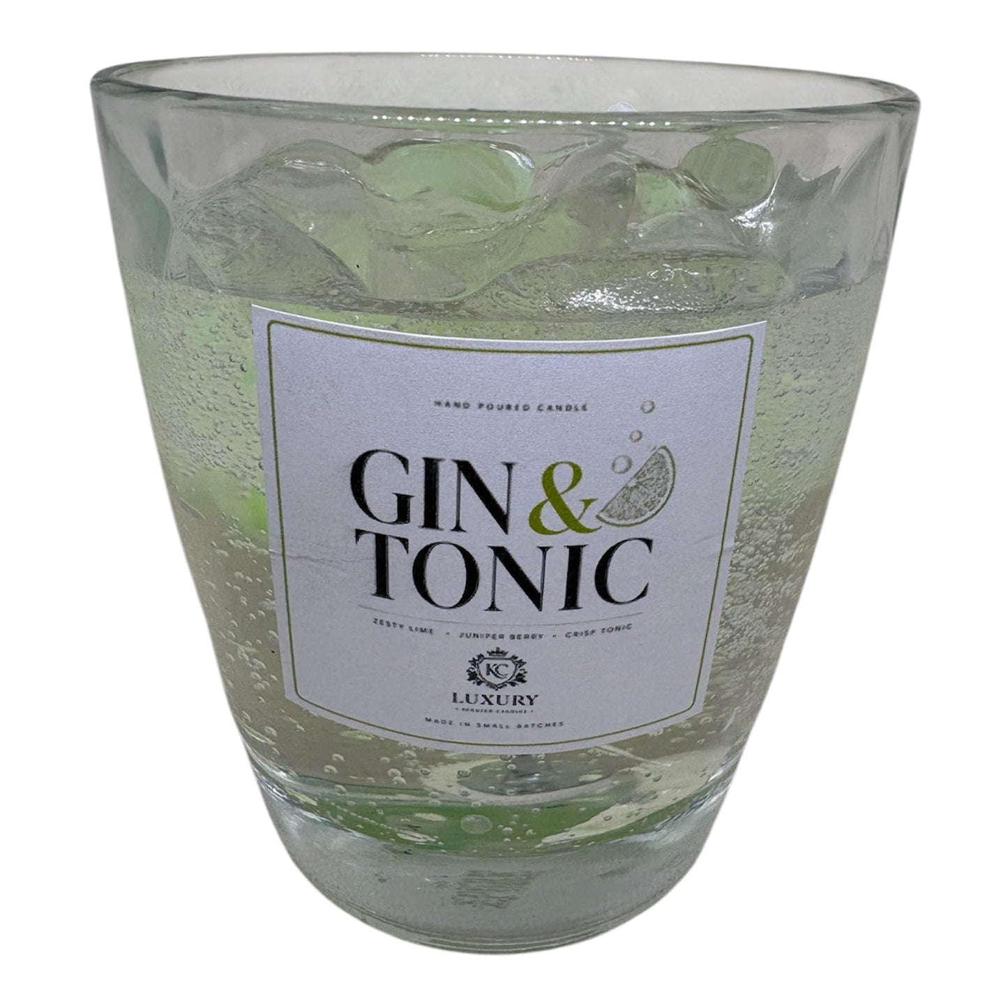 Gin & Tonic CandleJelly Wax Cocktail Candle – Lime & Juniper Scent – Luxury Hand-Poured Gel Candle – Unique Bar Inspired Gift