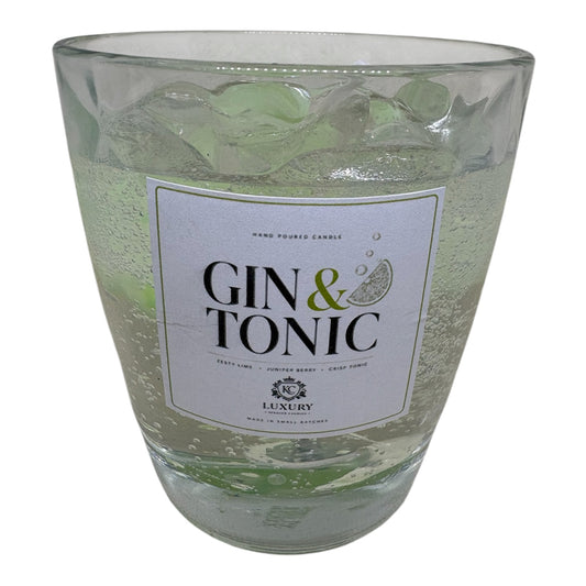 Gin & Tonic CandleJelly Wax Cocktail Candle – Lime & Juniper Scent – Luxury Hand-Poured Gel Candle – Unique Bar Inspired Gift