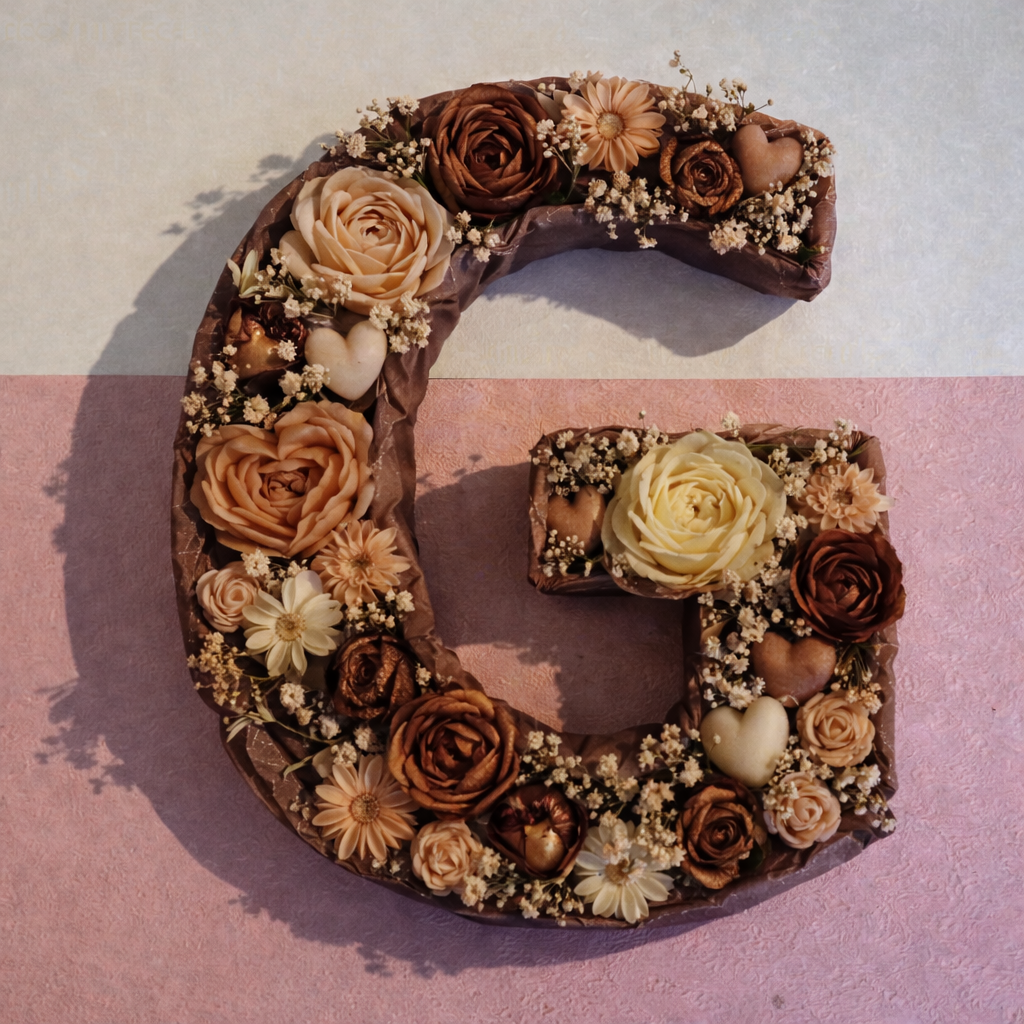Custom Wax Flower Letter Bouquet (A–Z) | Personalized Floral Initial Gift for Any Occasion