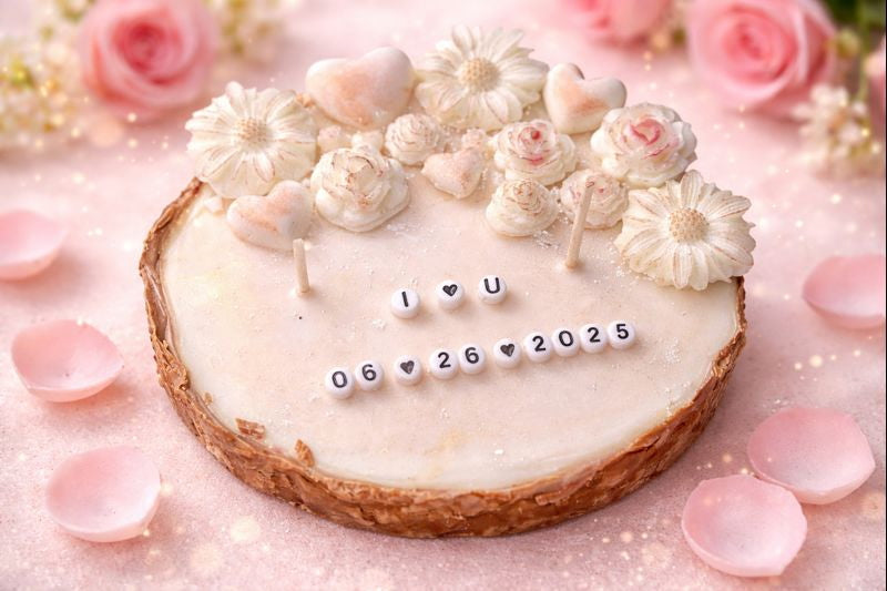 Rooted in Love – Wood-Inspired Valentine’s Day Candle | Custom Message Heart Candle (1-Wick or 2-Wick)