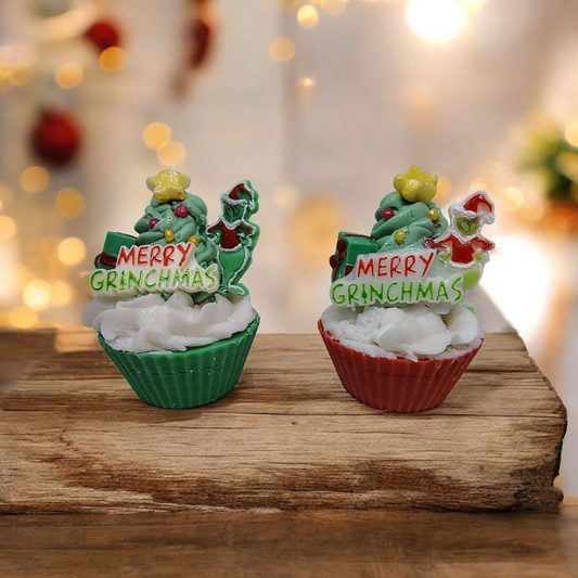 Grinchmas Cupcake Melt -Holiday Grinch Wax Melt Cupcake | Handcrafted Christmas Wax Melts