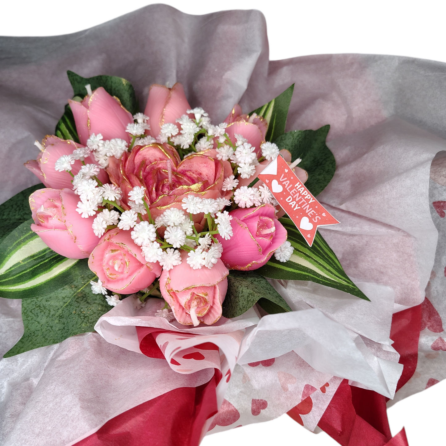 Sweetheart Bloom – Everlasting Wax Rose Bouquet Candle | Handmade Floral Candle Gift | Romantic Home Décor