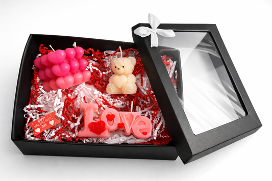 Valentine’s Day Candle Gift Set – Handmade Love Candles with Teddy Bear