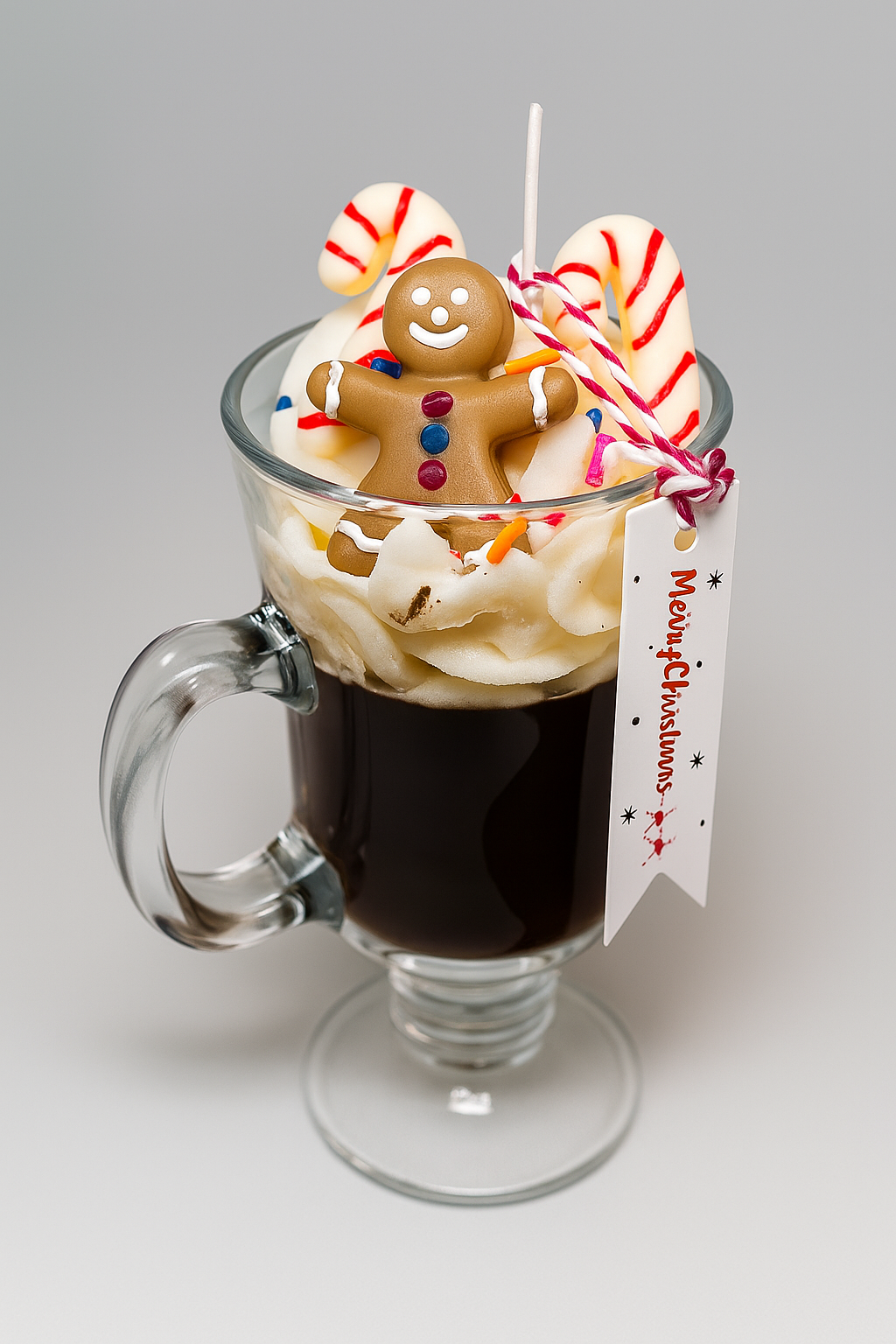 Gingy Hot Cocoa Christmas Candle – Gingerbread & Peppermint Holiday Cup